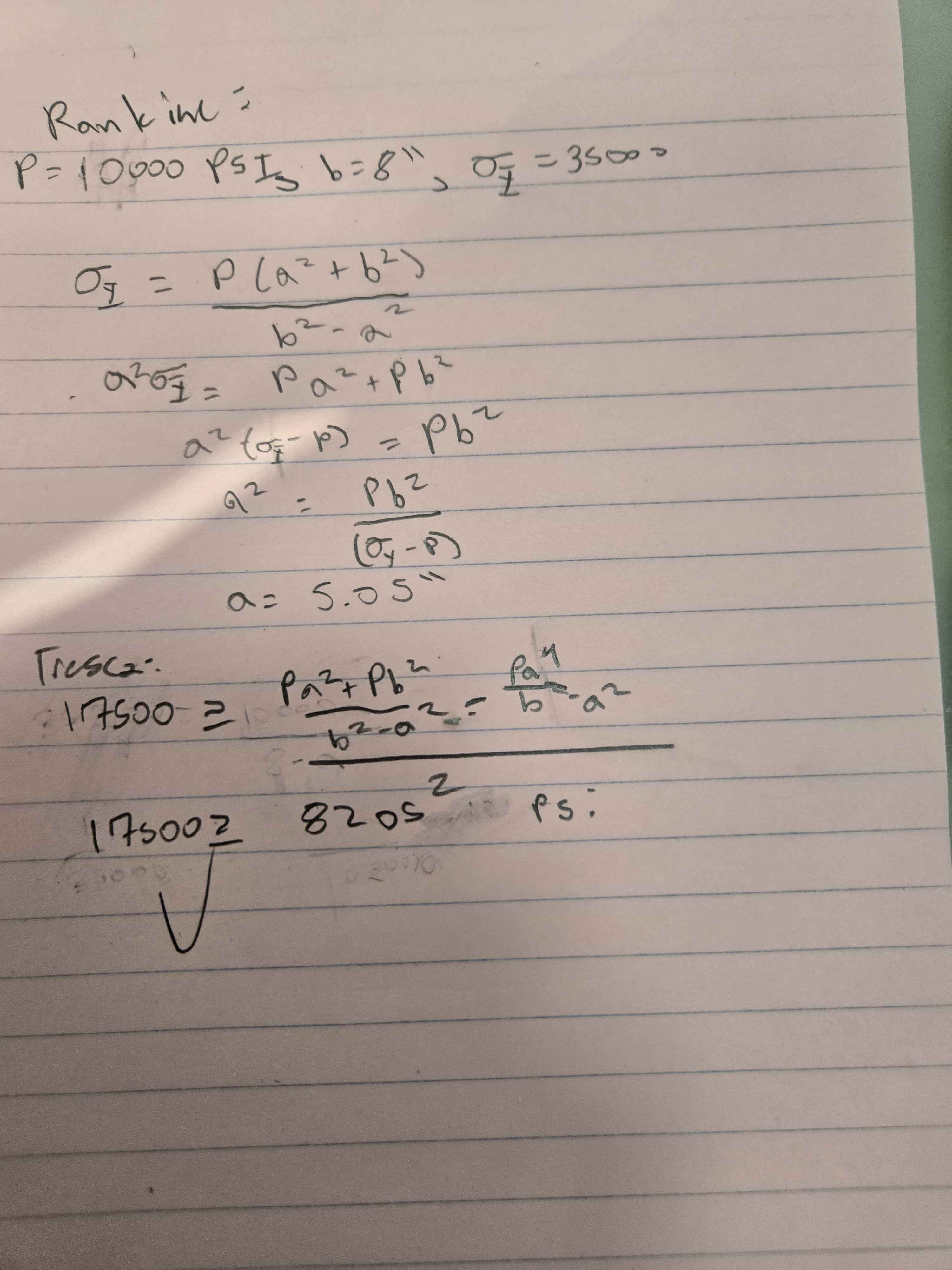 pressure calcs
